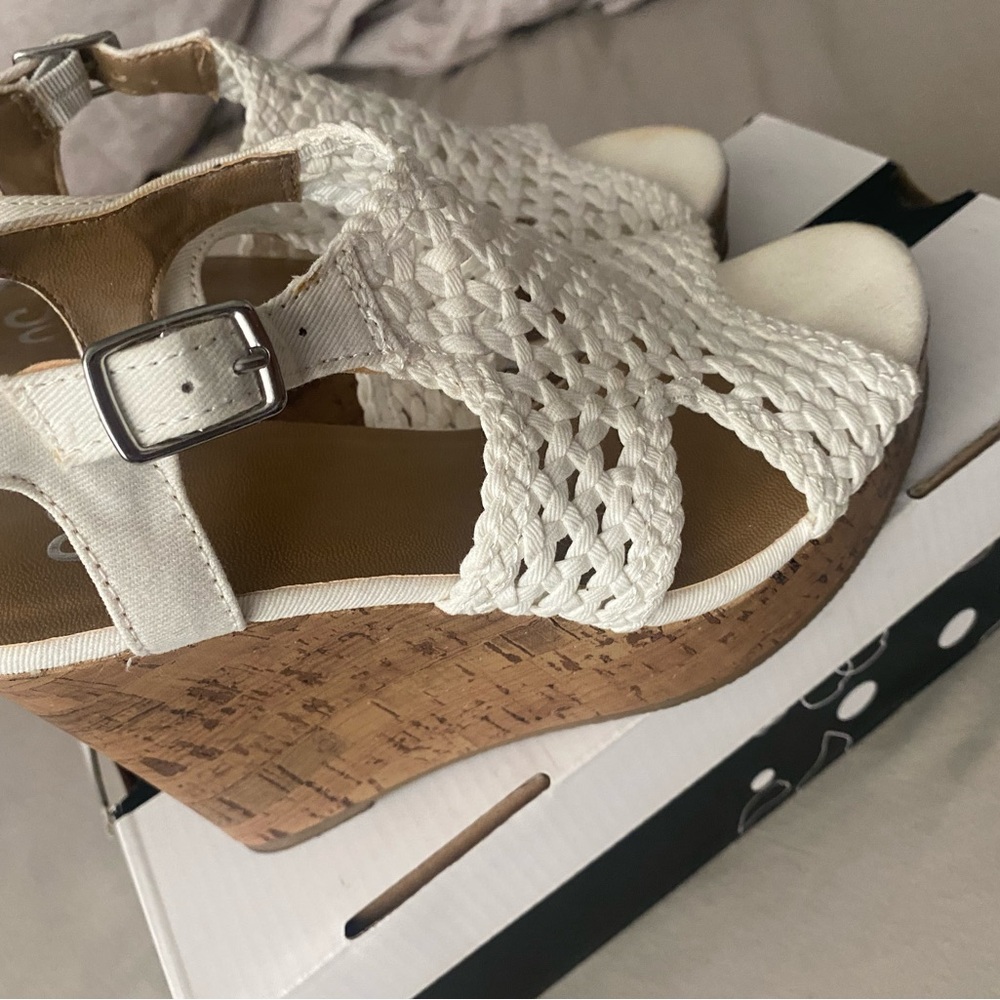 Women's White Wedge Sandals